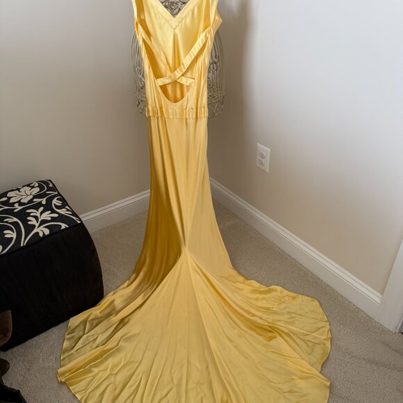 VINTAGE Y2K Caché 100% Silk Yellow "How to Lose a Guy in 10 Days" Dress - Size 4 - Picture 10 of 12